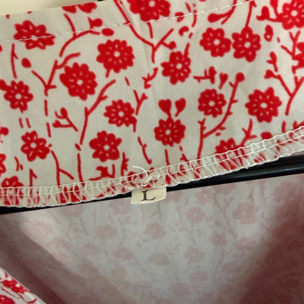 Red Floral Button-Front Sundress - Picture 4 of 4